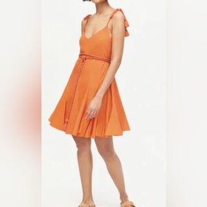 RHODE Casey Dress Orange XS NWT minor defect | belt loop see photo